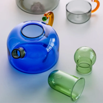 Contrasting Color Heat Resistant Glass Teapot